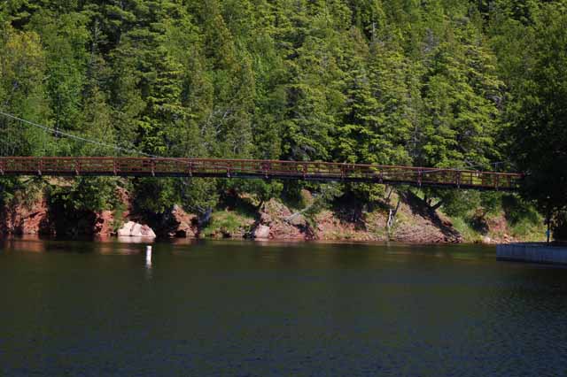 Black River Harbor suspension bridge